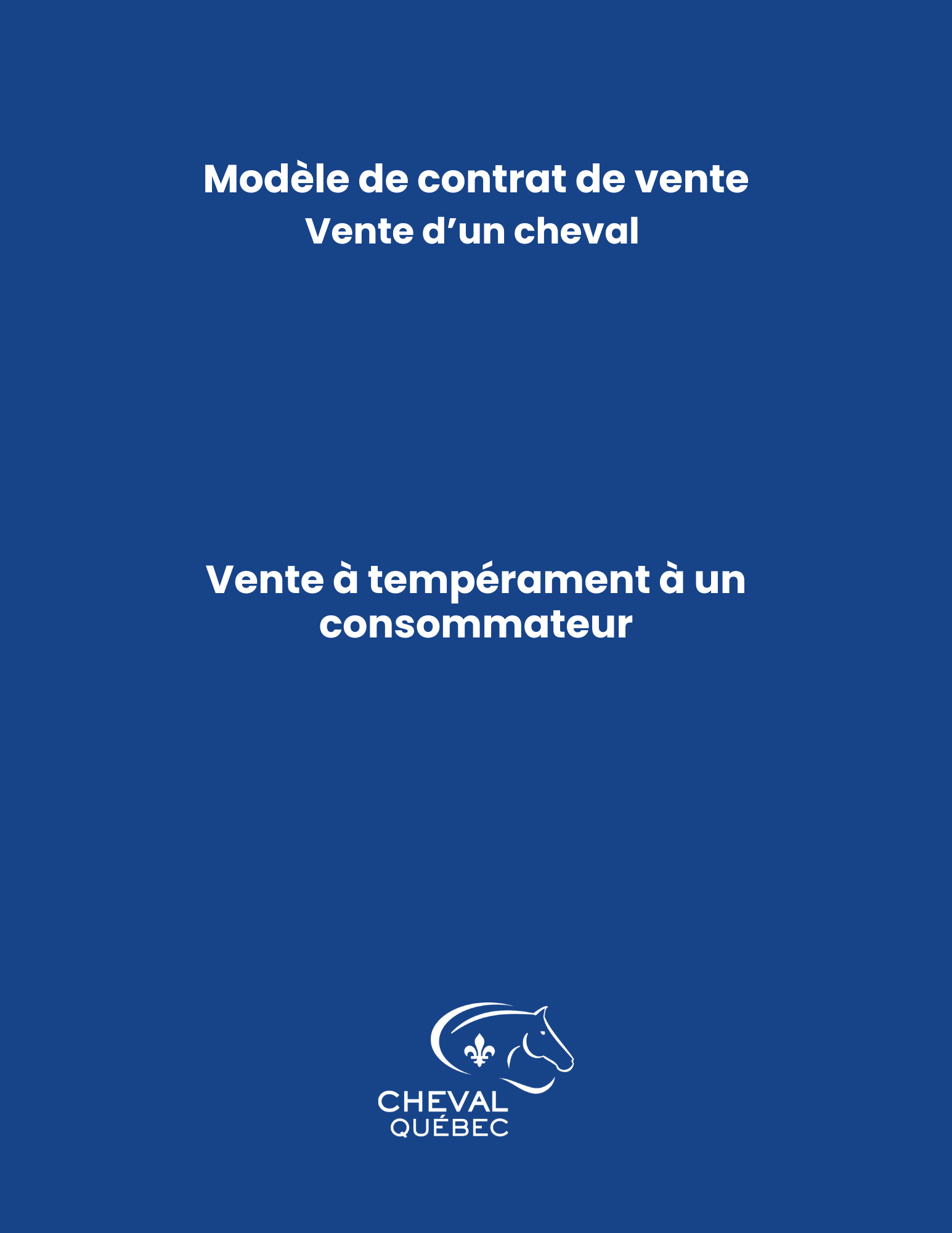 Modèle de contrat - Vente à tempérament à un consommateur